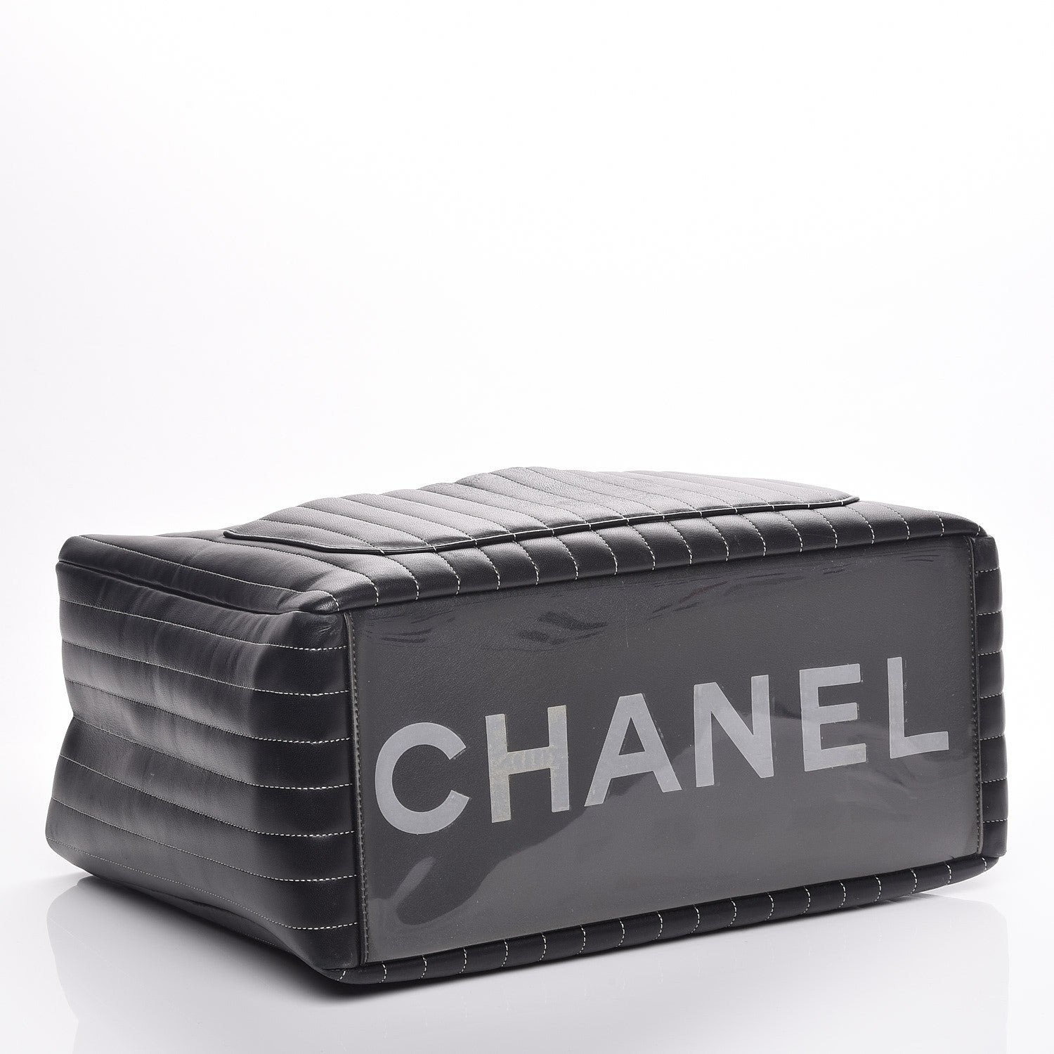 Chanel Lambskin Vertical Quilted Large Mademoiselle Tote Black 4 of 10