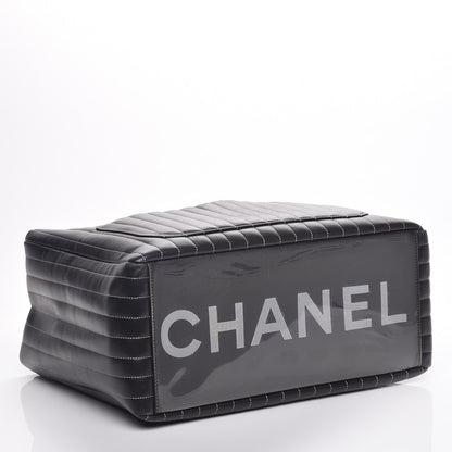Chanel Lambskin Vertical Quilted Large Mademoiselle Tote Black 4 of 10