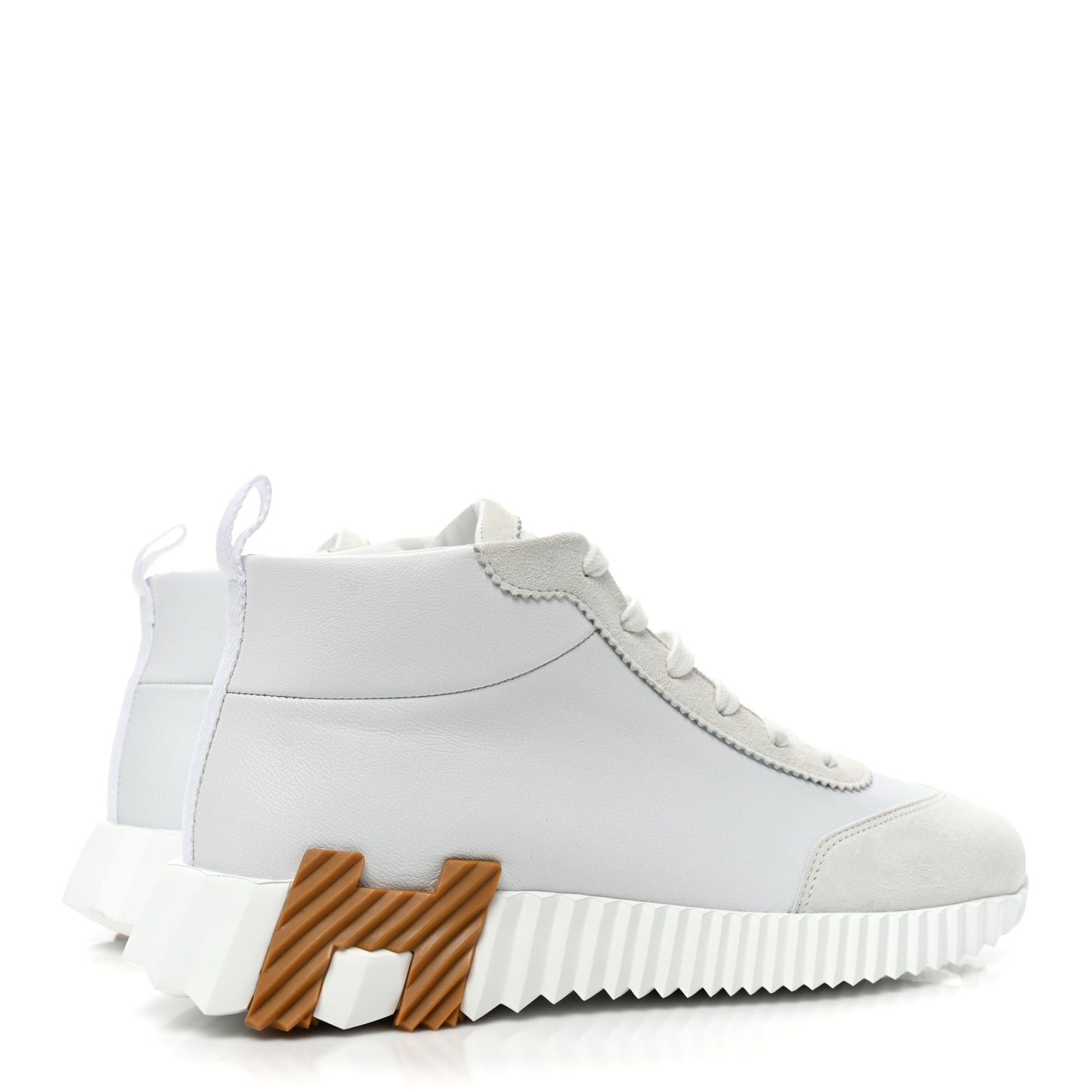 Goatskin Suede Hip-Hop High Top Sneakers 39 White