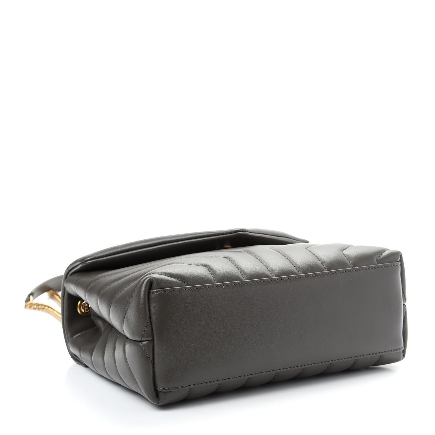 Calfskin Y Quilted Monogram Small Loulou Chain Satchel Pebble