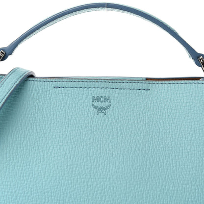 MCM Grained Calfskin Mini Tote Light Blue 9 of 9