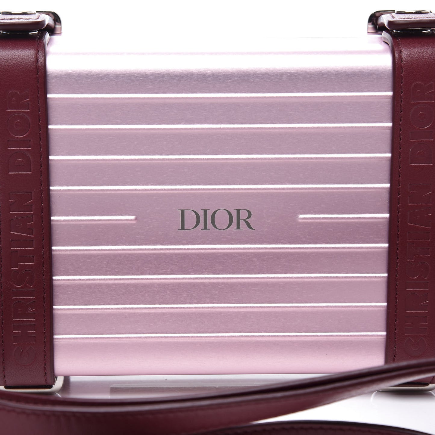 X RIMOWA Aluminum Personal Clutch On Strap Rose