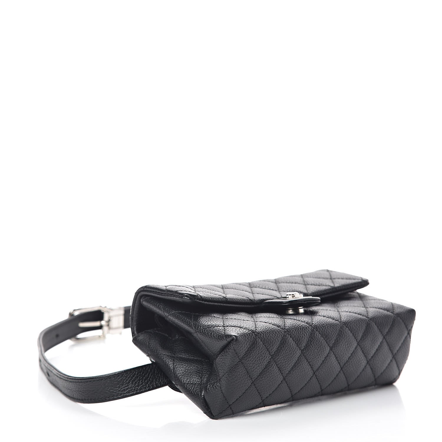 Chanel Grained Calfskin Quilted 2.55 Reissue Flap Belt Bag Clutch Black 4 of 9