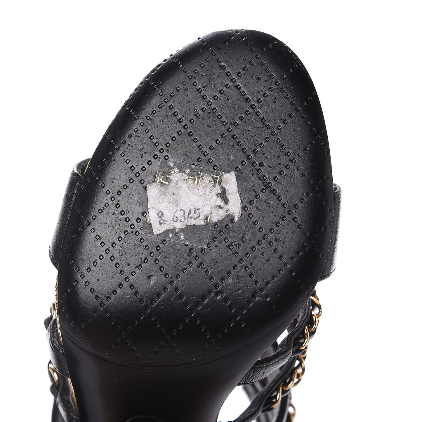 Lambskin Gladiator Chain Sandals 38 Black Gold