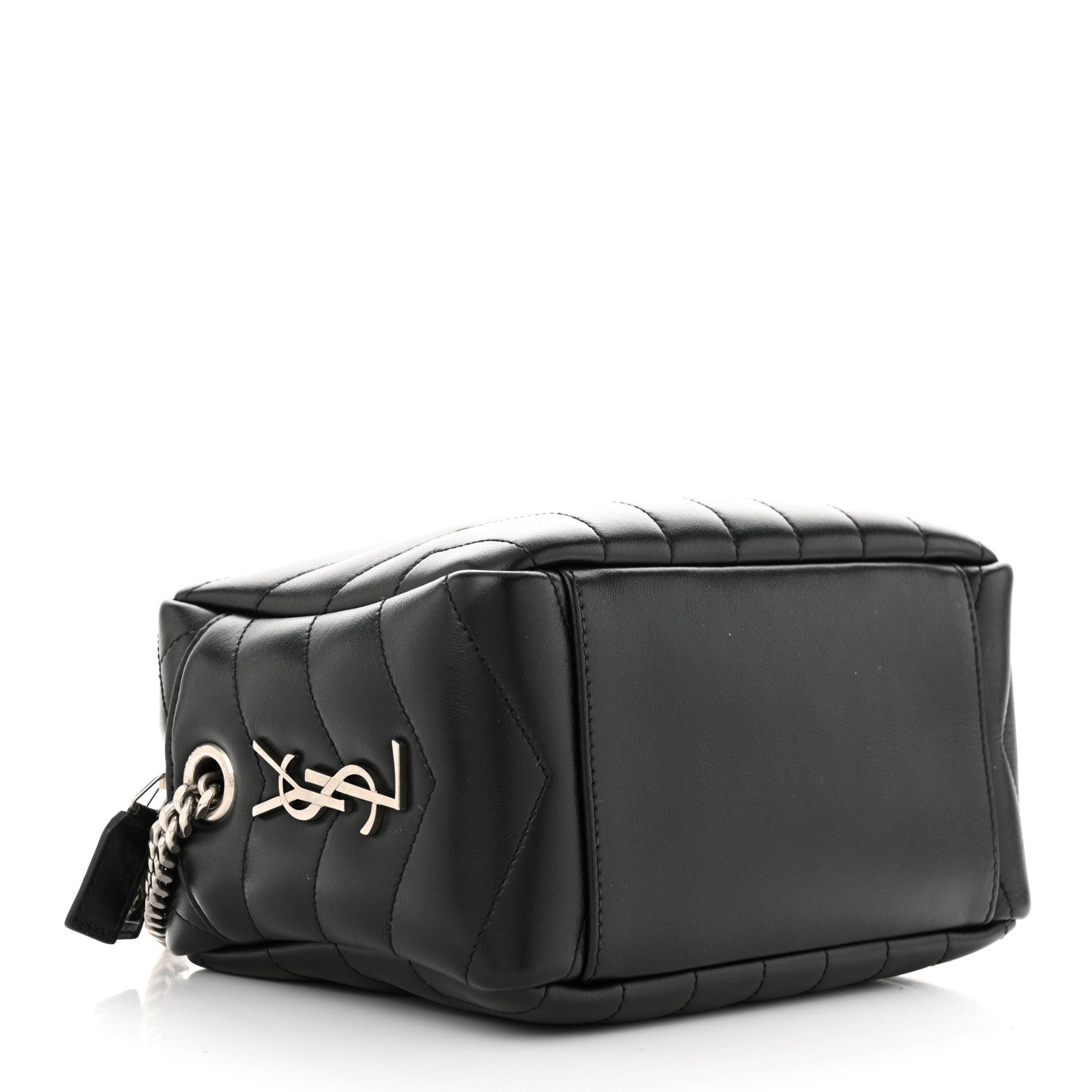 Saint Laurent Calfskin Y Quilted Monogram Small Loulou Bowling Bag Black 4 of 11