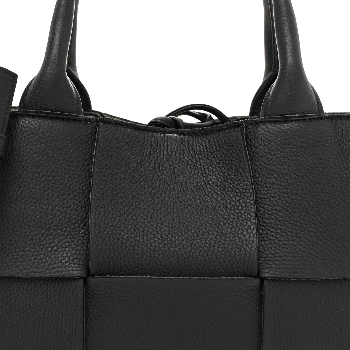 Grained Calfskin Maxi Intrecciato Mini Arco Tote Black