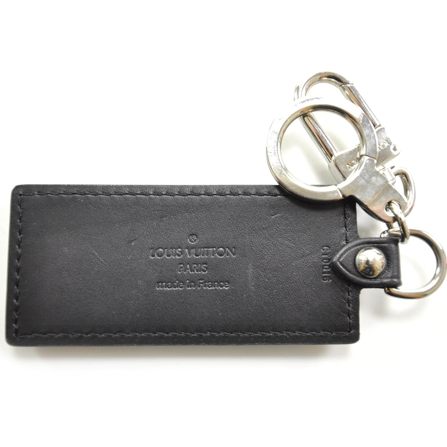 Louis Vuitton Leather Porte Clefs Fortune Key Chain Black 4 of 4