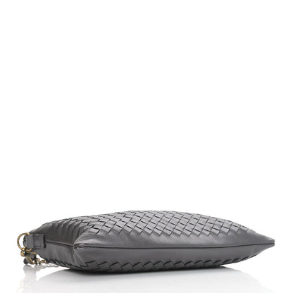 Bottega Veneta Nappa Intrecciato Biletto Chain Crossbody Antique Silver 4 of 9