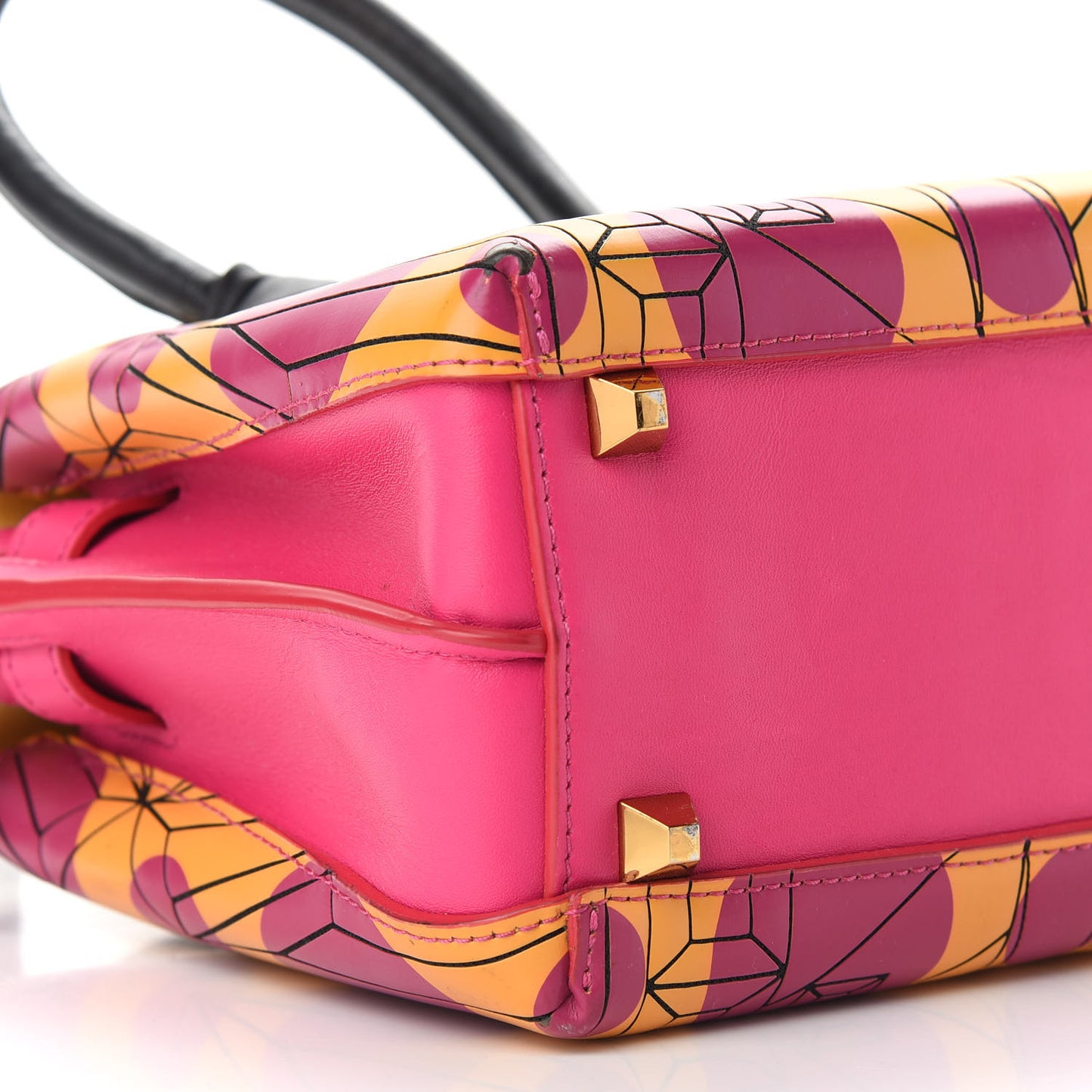 Calfskin Cosmo Mini Milla Tote Yellow Pink