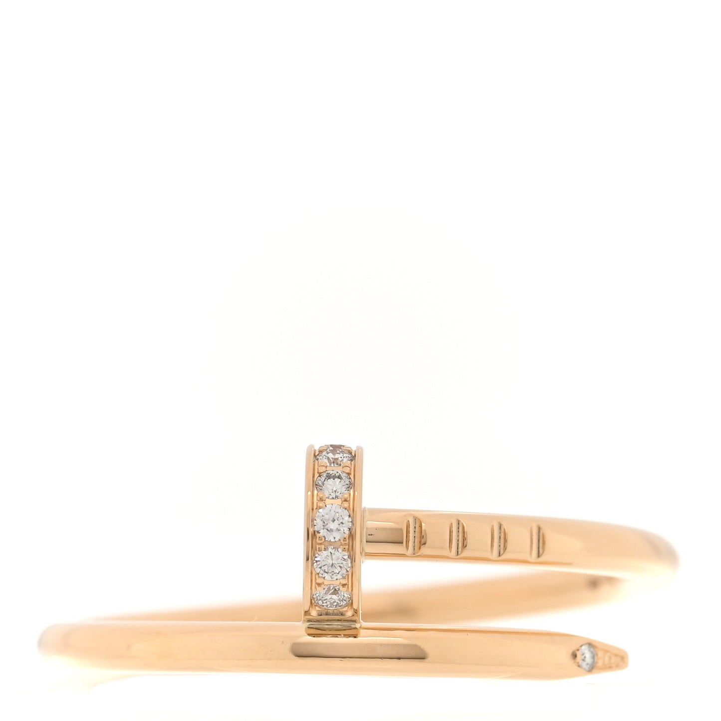 18K Yellow Gold Diamond Small Juste Un Clou Ring 56 7.5