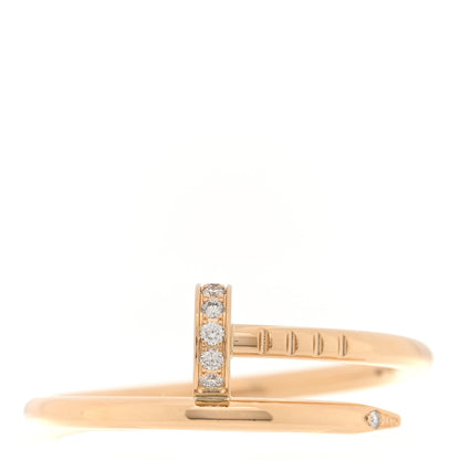 Cartier 18K Yellow Gold Diamond Small Juste Un Clou Ring 56 7.5 1 of 5