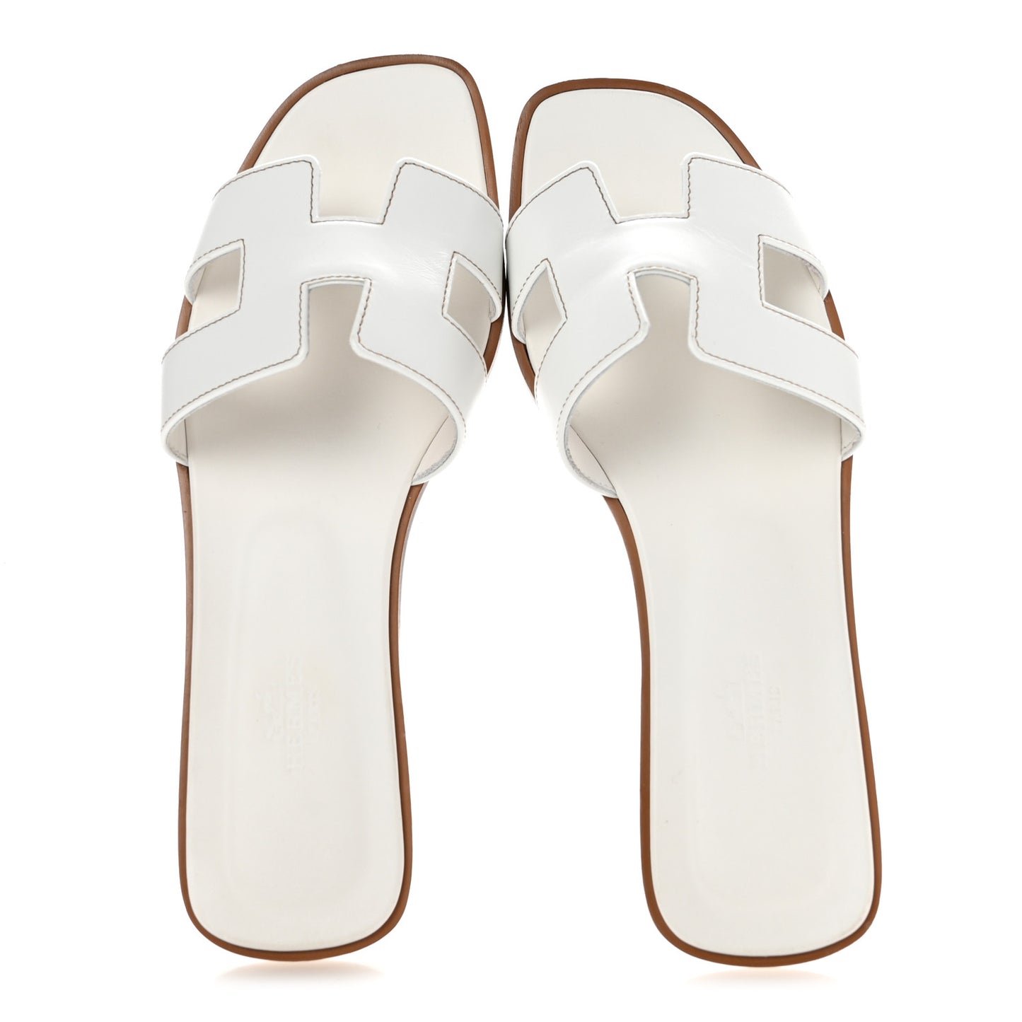 Box Calfskin Oran Sandals 38.5 White