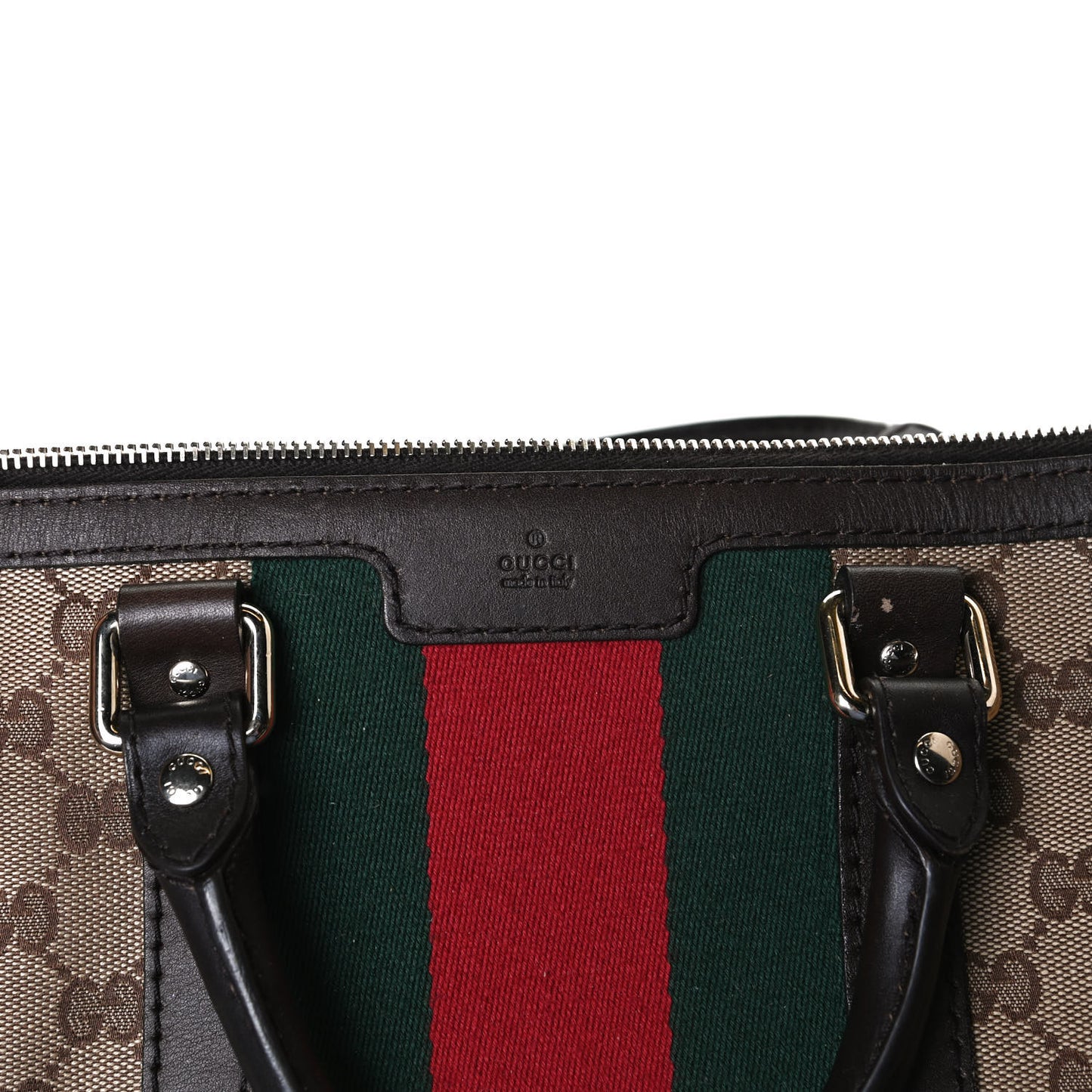 Monogram Vintage Web Medium Boston Dark Brown