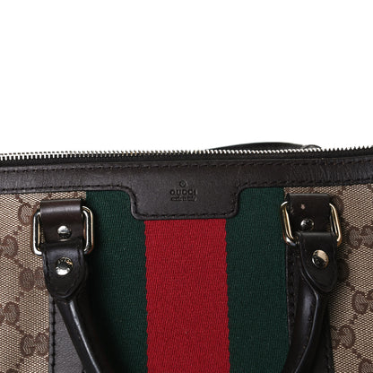 Gucci Monogram Vintage Web Medium Boston Dark Brown 8 of 16