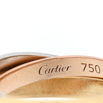 Cartier 18K White Yellow Pink Gold Diamond Small Trinity Paved Ring 46 3.75 4 of 5