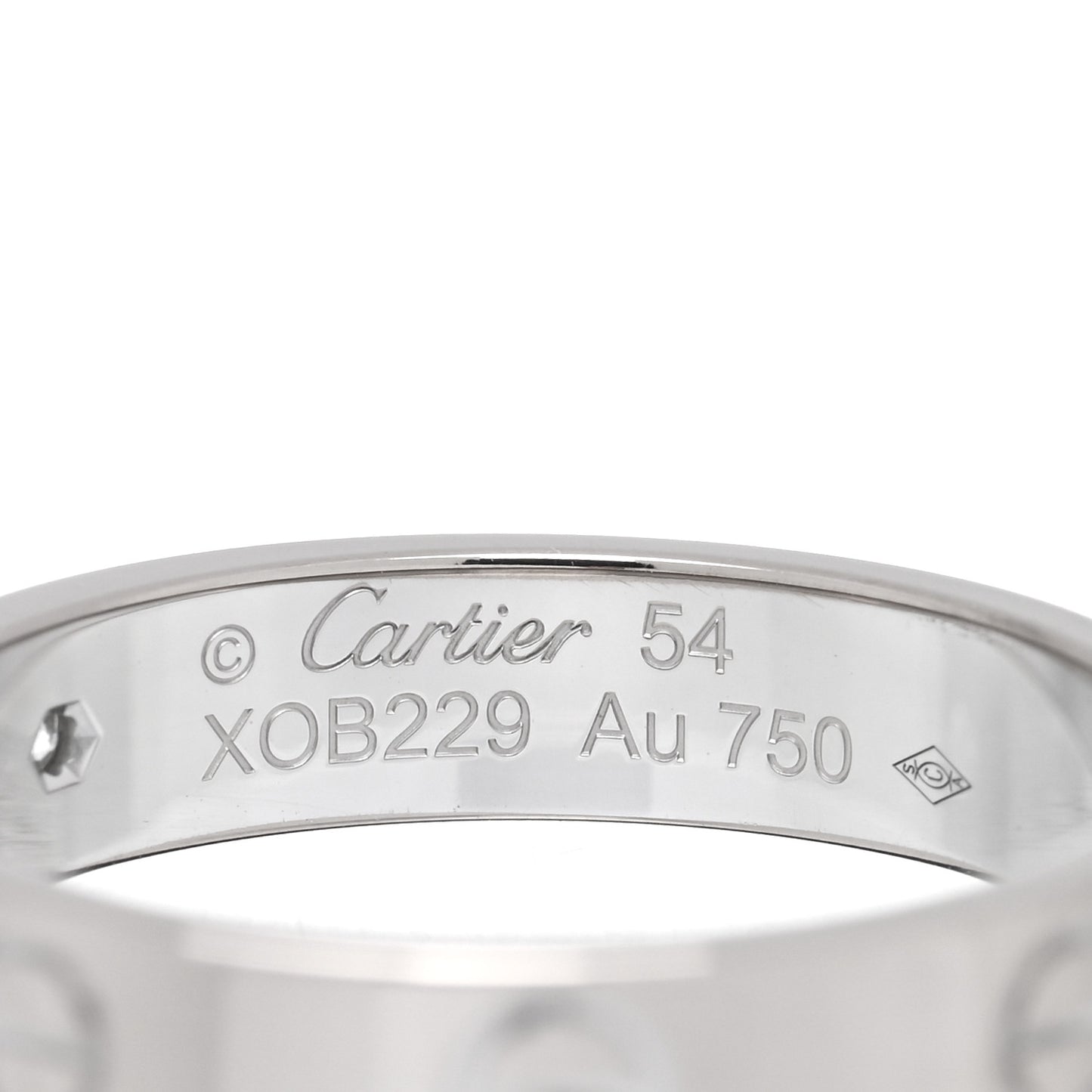 18K White Gold Diamond 4mm LOVE Wedding Band Ring 54 6.75