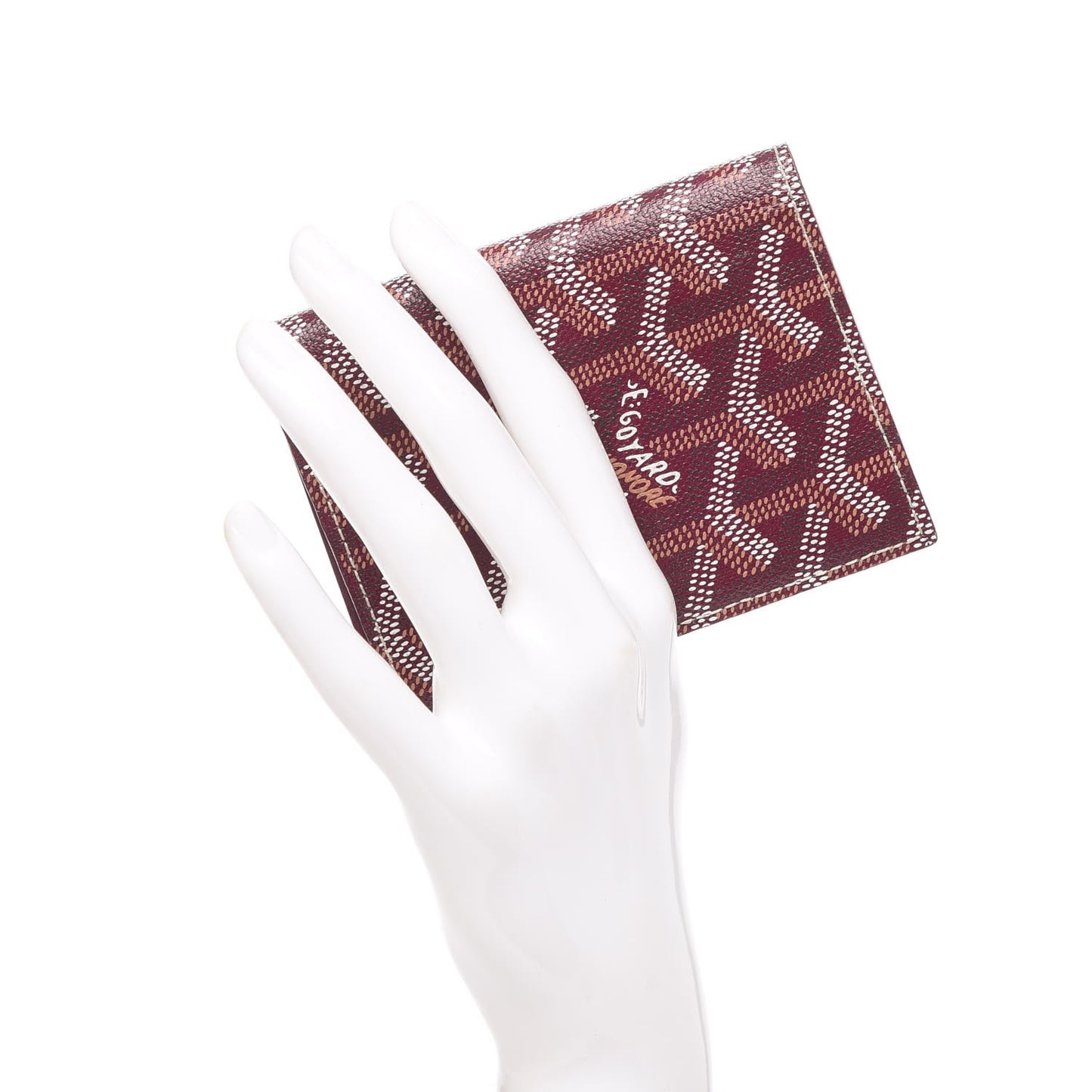 Chevron St. Marc Folding Card Case Burgundy