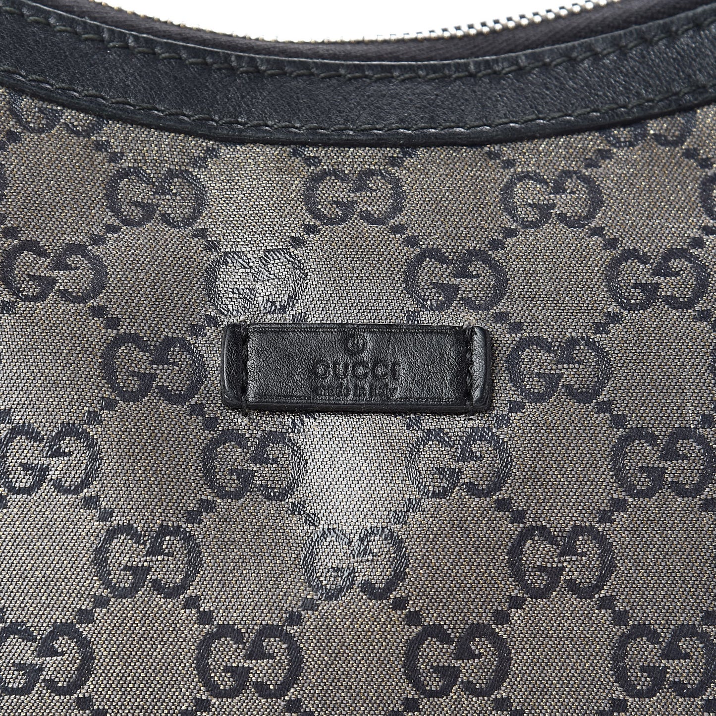 Crystal Monogram Medium Half Moon Hobo Black