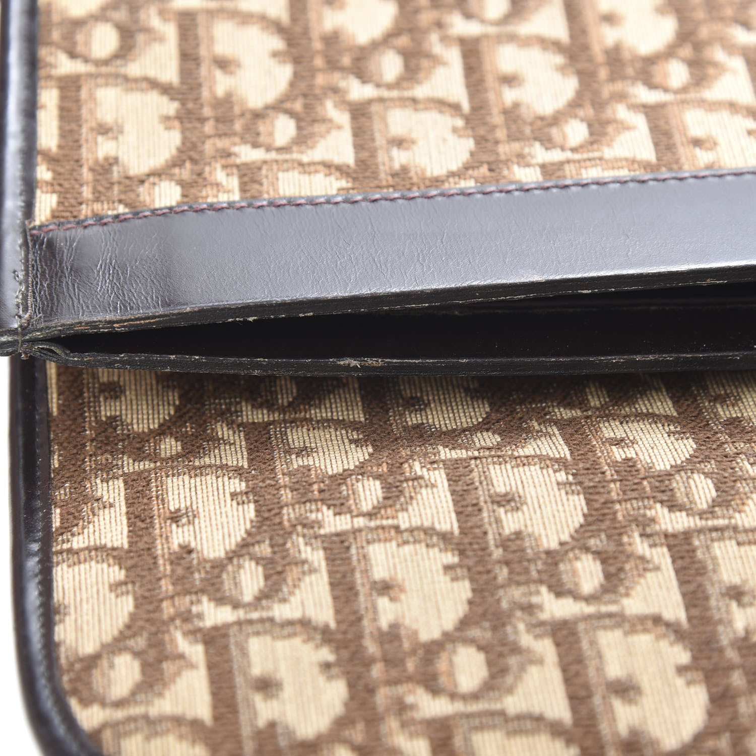 Christian Dior Monogram Fold Over Clutch Brown 8 of 11