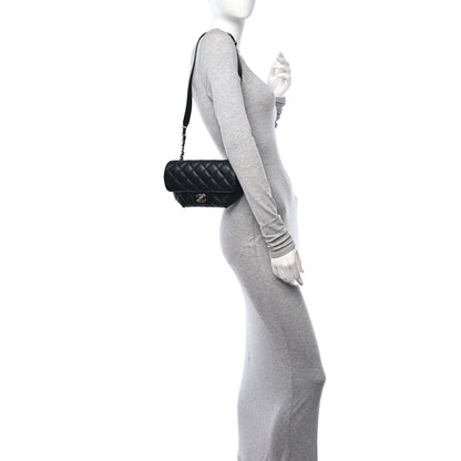 Chanel Calfskin Quilted CC Uniform Flap Belt Bag Black 2 of 12