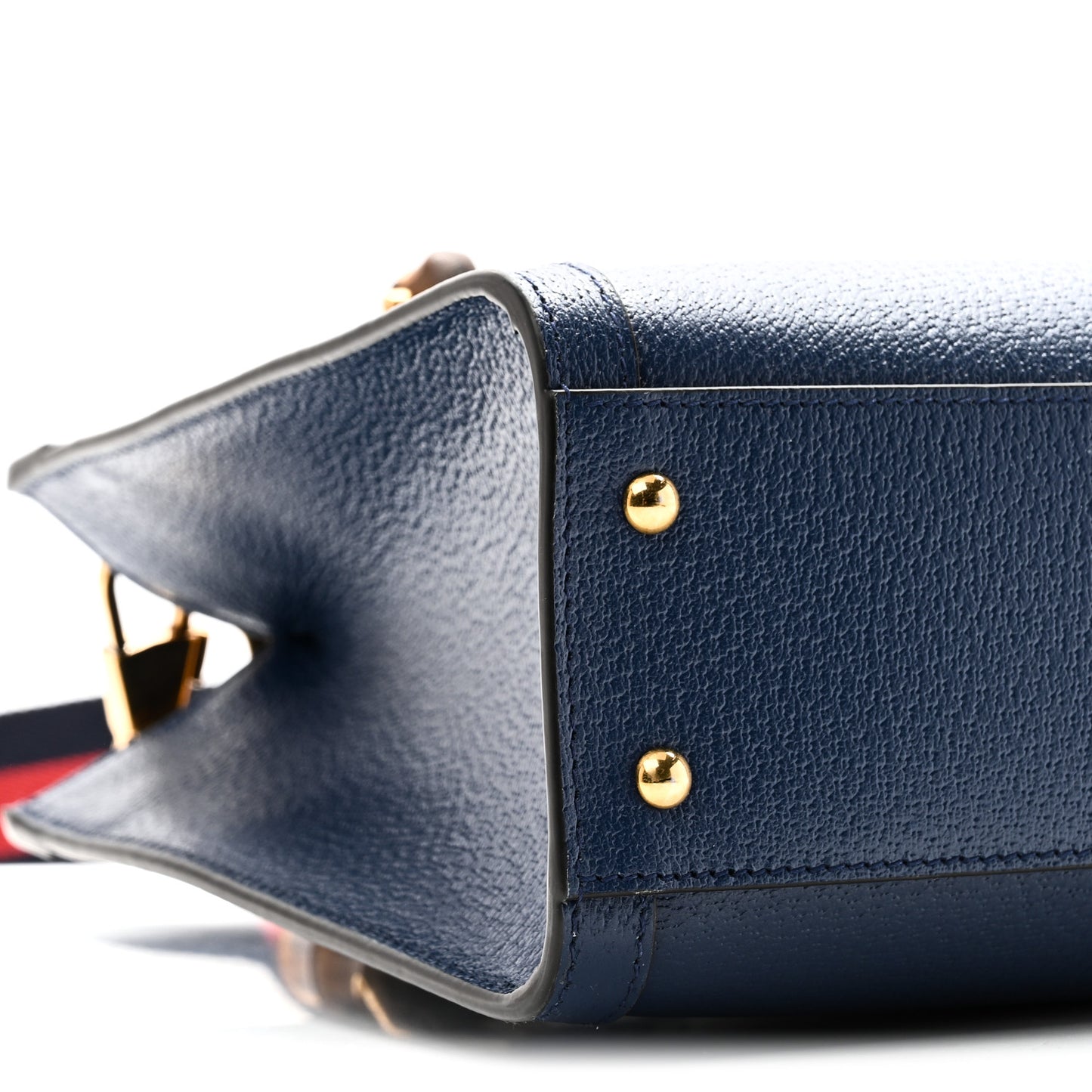 Textured Dollar Calfskin Web Small Diana Tote Bag Royal Crop