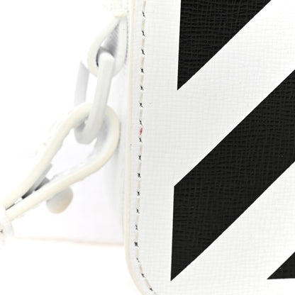 Off-White Calfskin Diag Flap Bag White Black 12 of 15