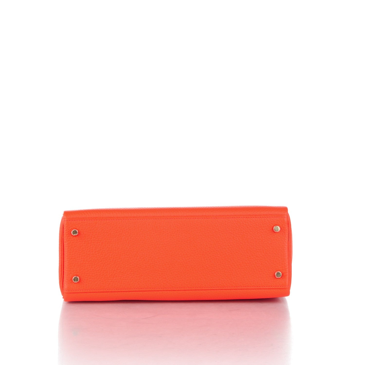 Hermes Taurillon Clemence Kelly Retourne 32 Orange Poppy 6 of 28
