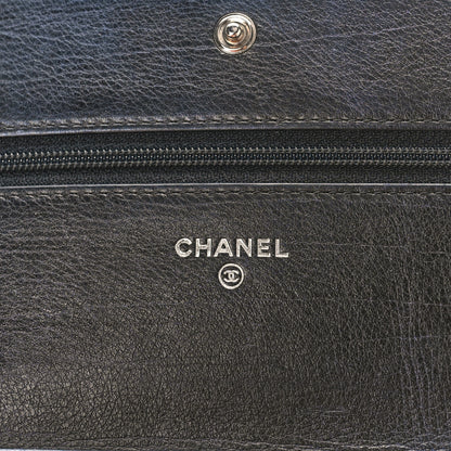 Chanel Metallic Calfskin Quilted Boy Wallet On Chain WOC Navy Blue 6 of 11