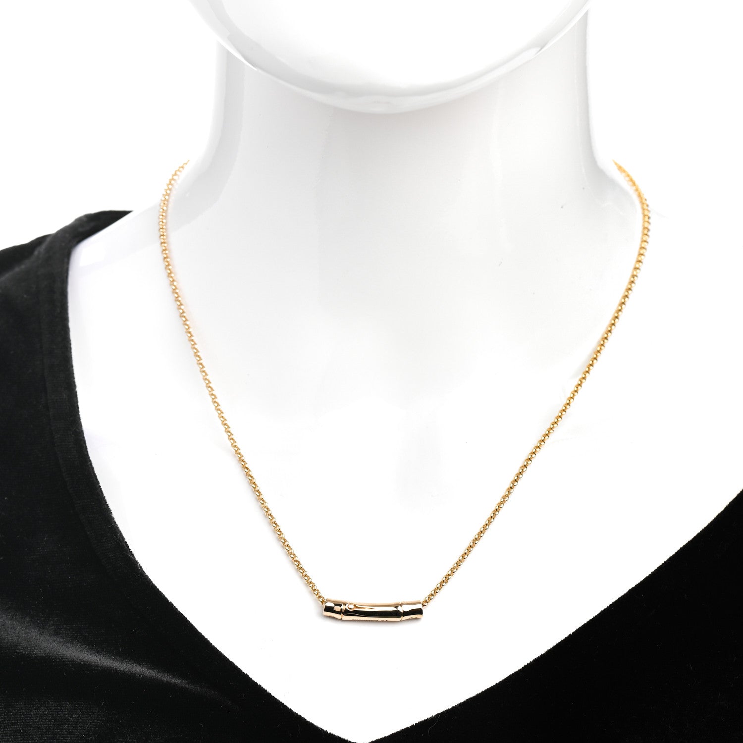 John Hardy 18K Yellow Gold Bamboo Slide Pendant Necklace 2 of 5