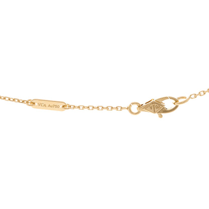 Van Cleef & Arpels 18K Yellow Gold Mother of Pearl Sweet Alhambra Pendant Necklace 4 of 5