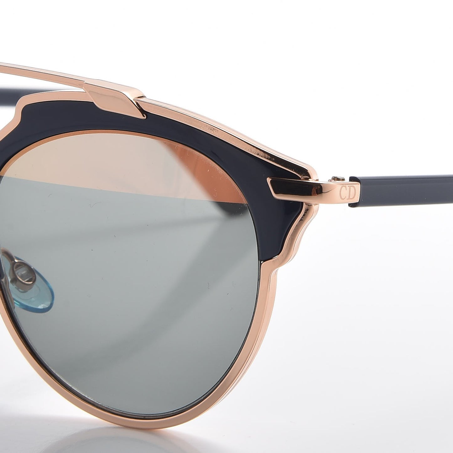 Mirrored So Real Sunglasses Rose Gold Blue