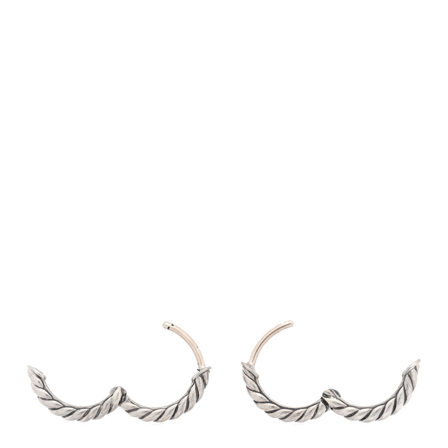 David Yurman Sterling Silver Sculpted Cable Micro Huggie Hoop Earrings 3 of 4