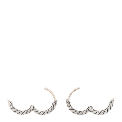 David Yurman Sterling Silver Sculpted Cable Micro Huggie Hoop Earrings 3 of 4