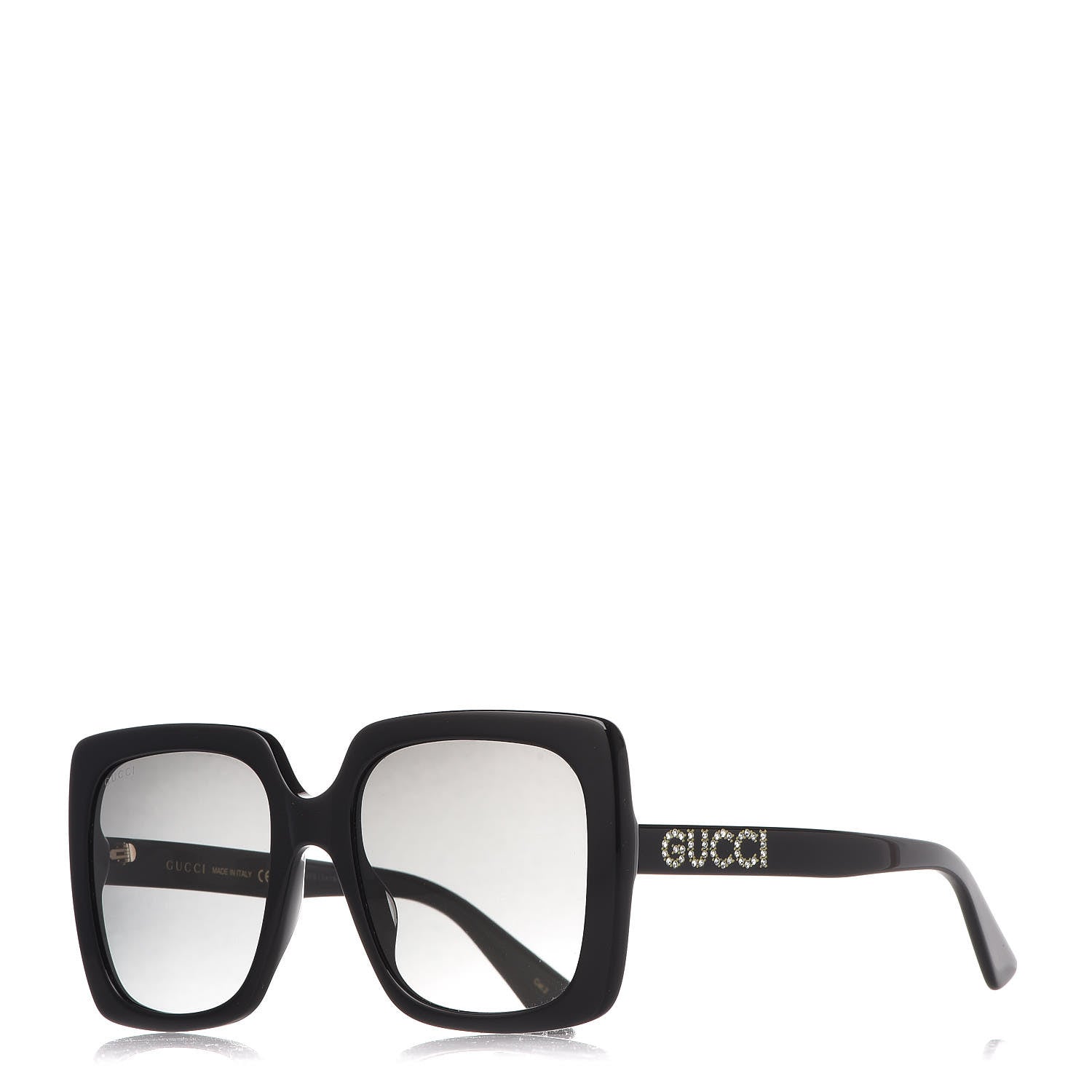 Gucci Crystal Square Frame GG Sunglasses GG0418S Black 1 of 8