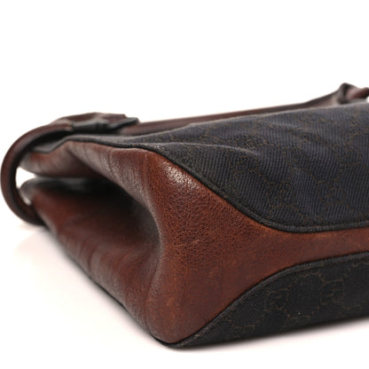 Gucci Monogram Denim GG Shoulder Bag Black Brown 9 of 12