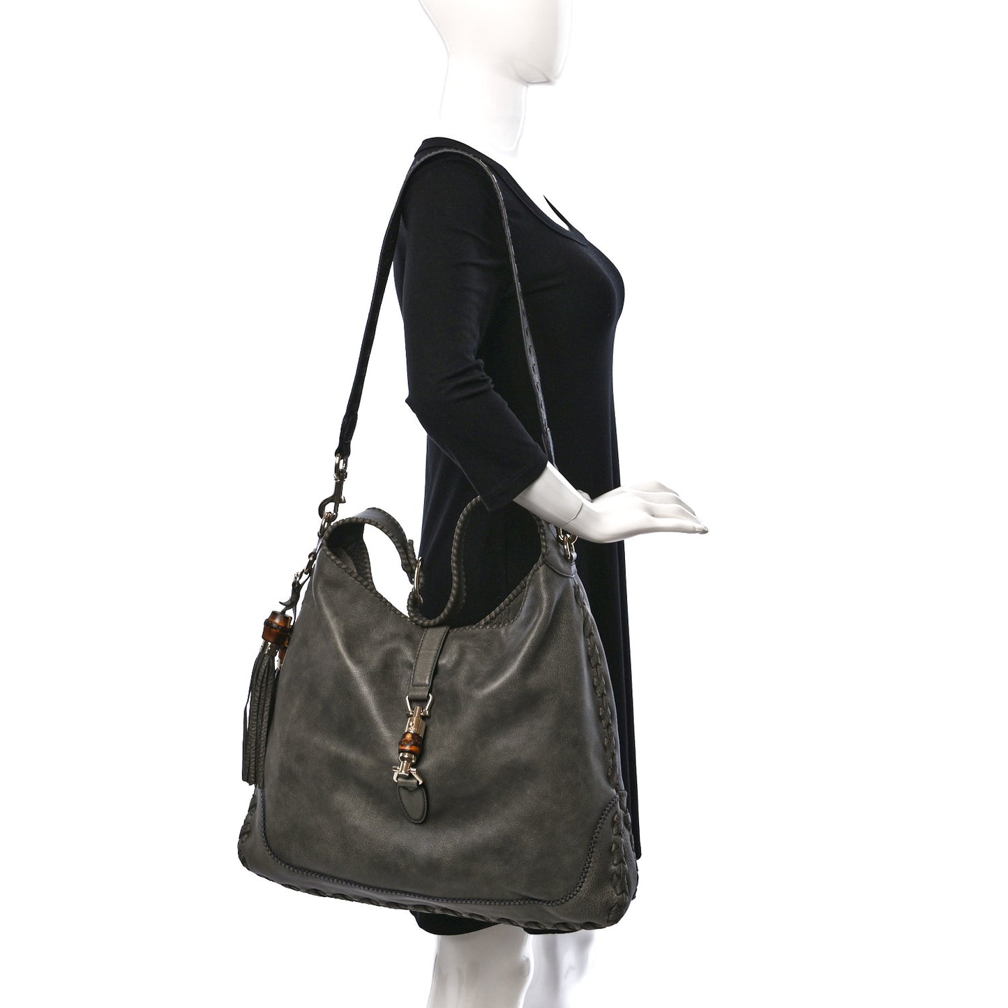 Calfskin Large New Jackie Shoulder Bag Military
