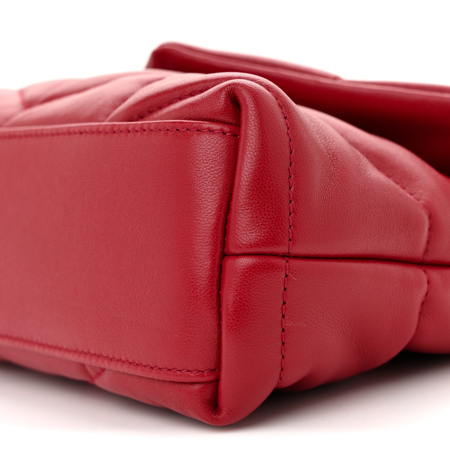 Lambskin Quilted Toy Loulou Puffer Monogram Chain Satchel New Red