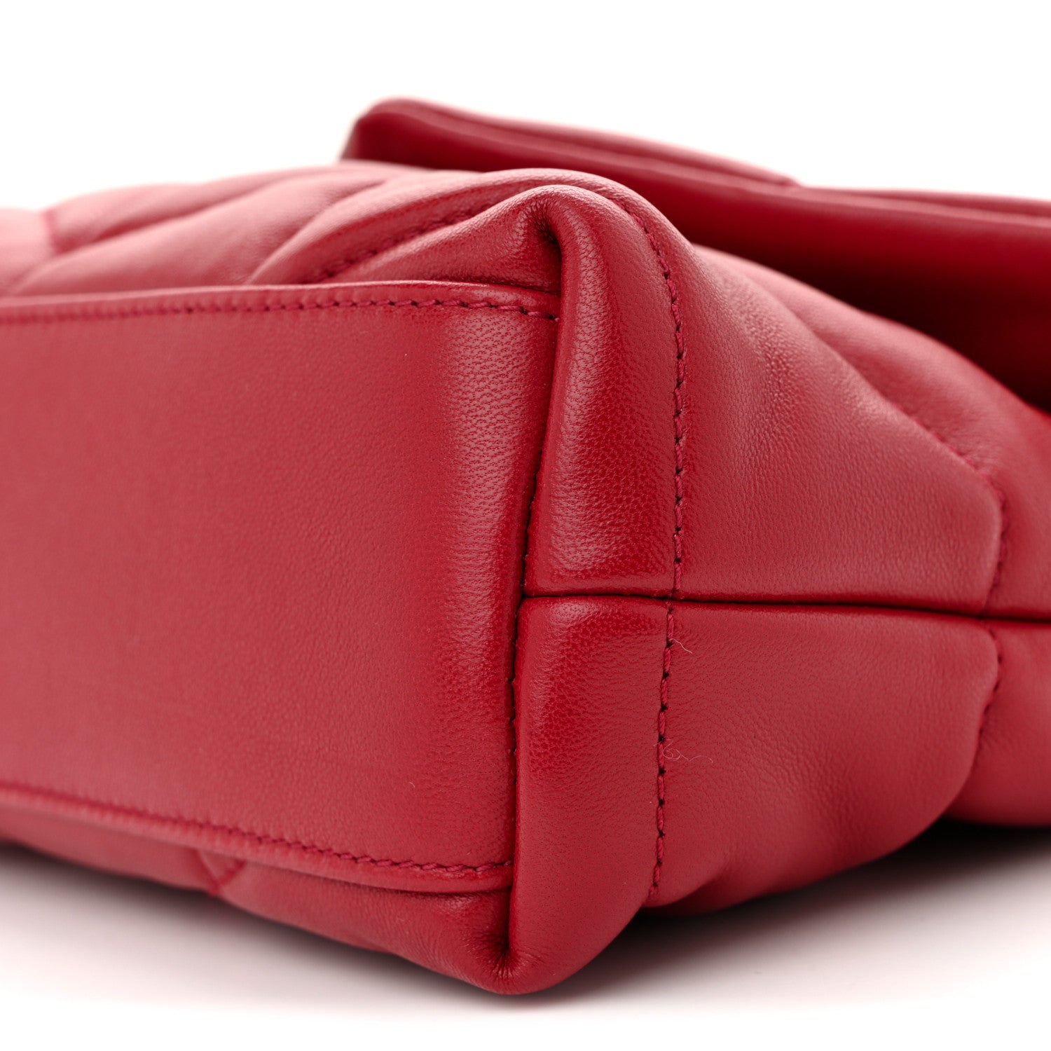 Saint Laurent Lambskin Quilted Toy Loulou Puffer Monogram Chain Satchel New Red 10 of 10