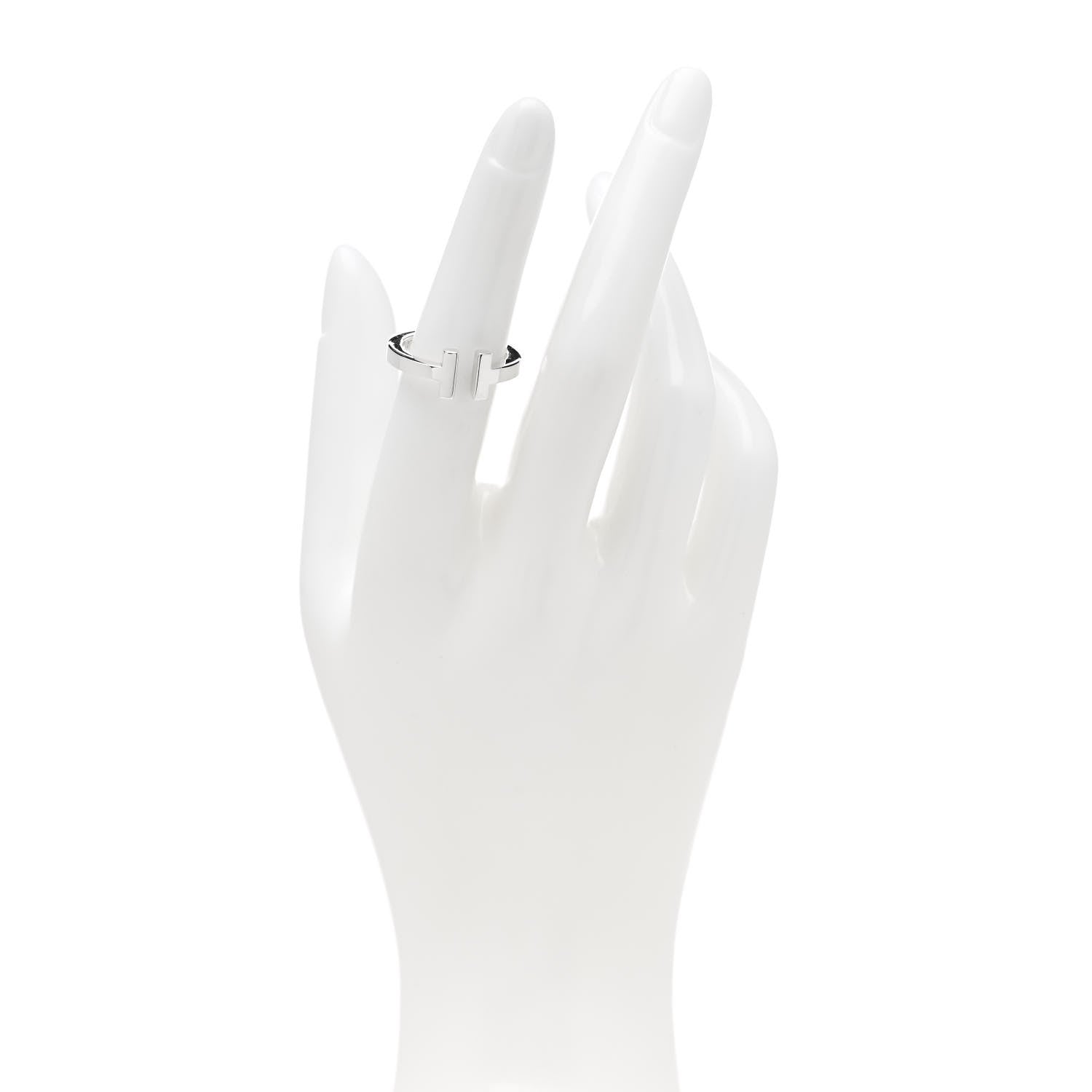 Tiffany Sterling Silver T Square Ring 52 6 2 of 5