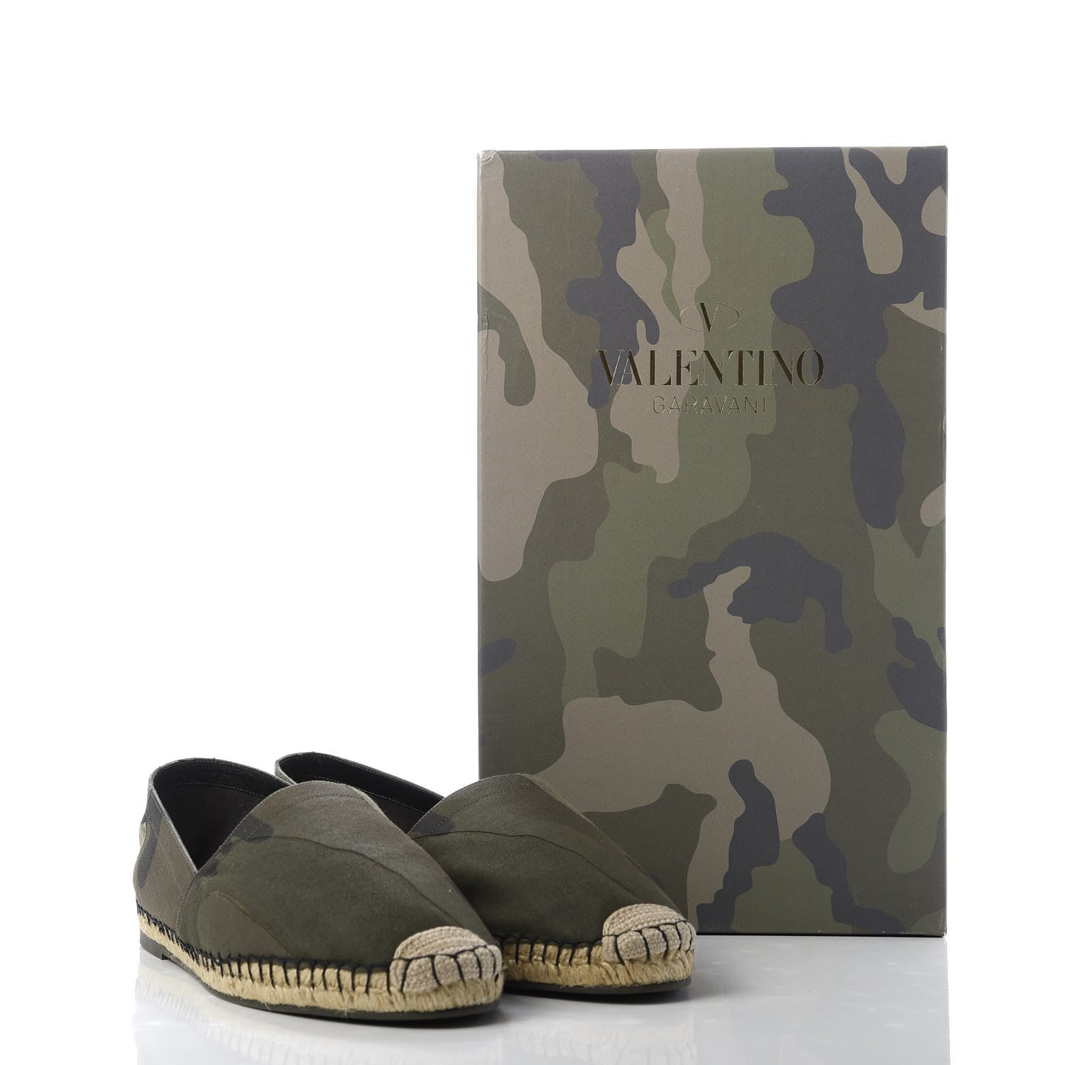 Valentino Garavani Canvas Camouflage Espadrille Flats 40 Army Green 9 of 9