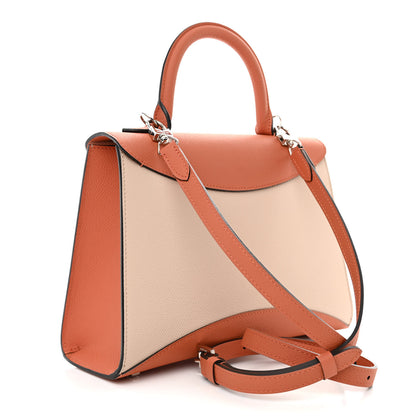 Moynat Carat Calfskin Bicolor Gabrielle PM Peche Powder 3 of 10