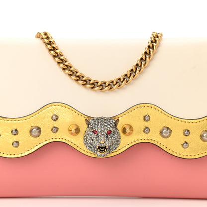Gucci Calfskin Animalier Broadway Clutch Pink 8 of 10