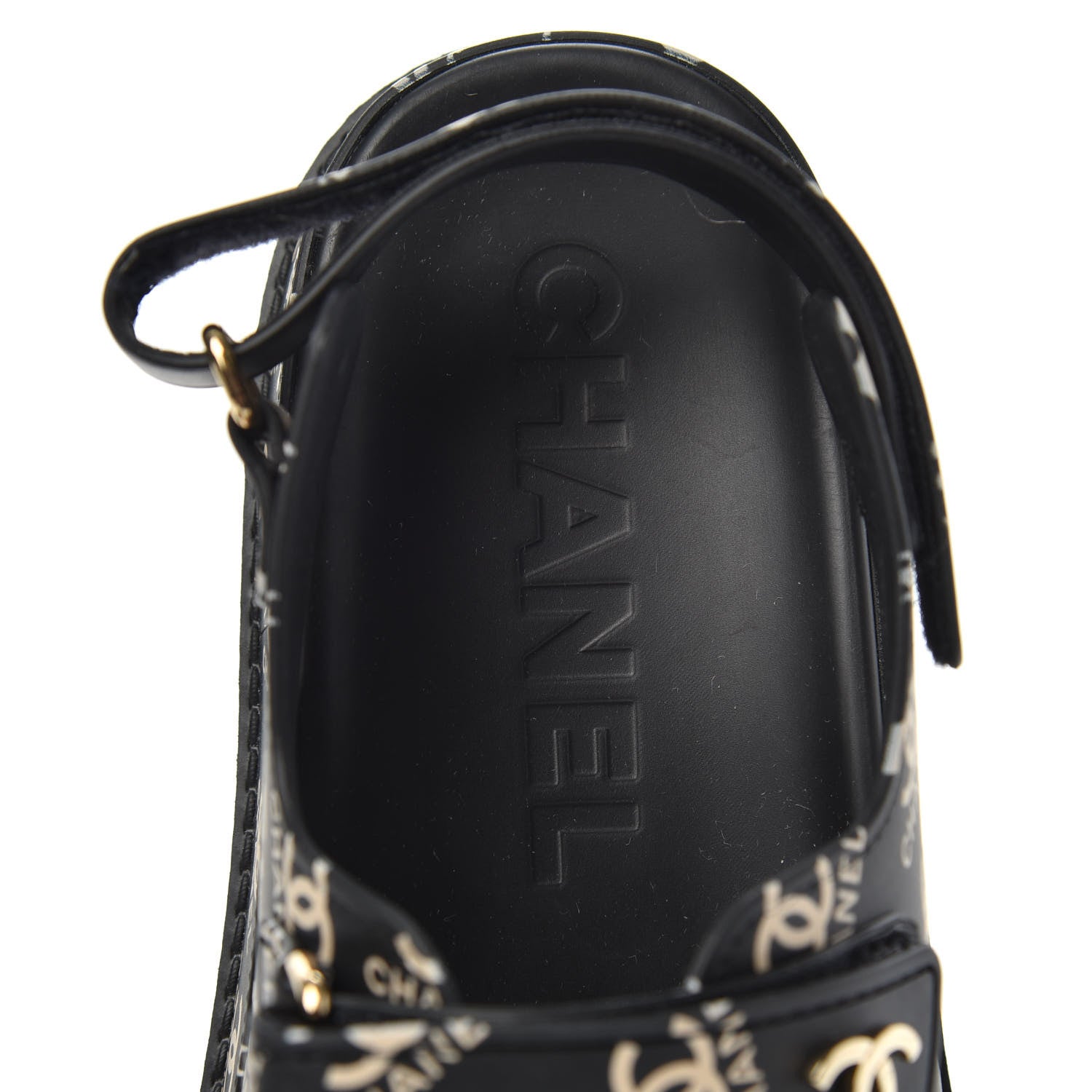 Chanel Rubber CC Dad Sandals 39 Black 6 of 8