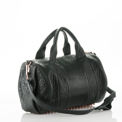 Alexander Wang Pebbled Lambskin Rocco Black Rose Gold Hardware 4 of 9