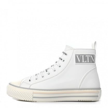 Valentino Garavani Calfskin Womens Giggies High Top Sneakers 37.5 White 1 of 6