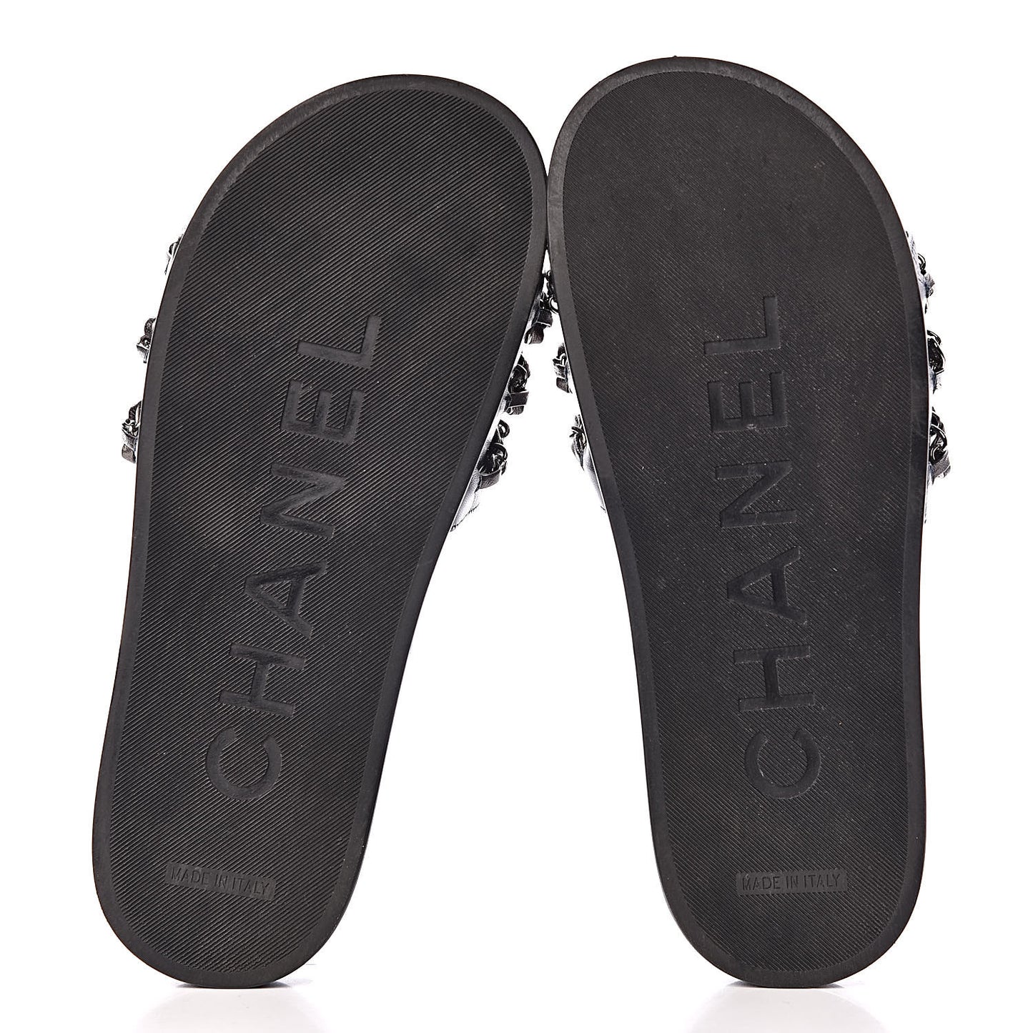 Fantasy Lambskin Chain Flat Sandals 37 Blue