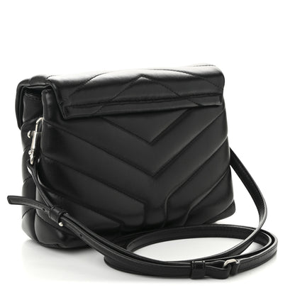 Saint Laurent Calfskin Y Quilted Monogram Toy Loulou Crossbody Bag Black 3 of 12