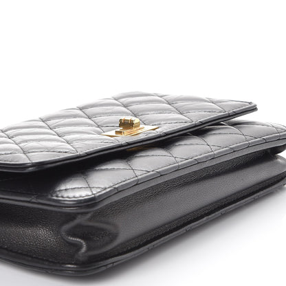Chanel Aged Calfskin Quilted Reissue Wallet On Chain WOC Black 9 of 9