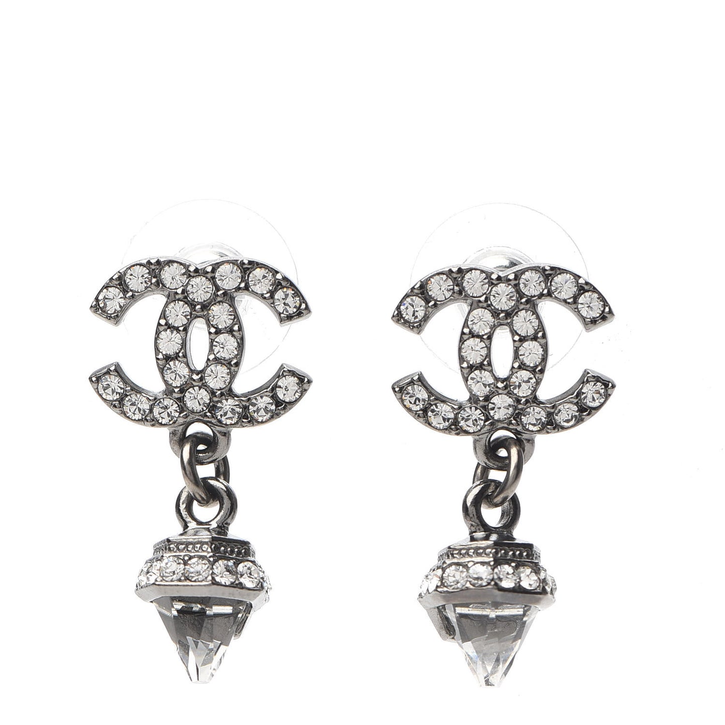 Ruthenium CC Crystal Drop Earrings