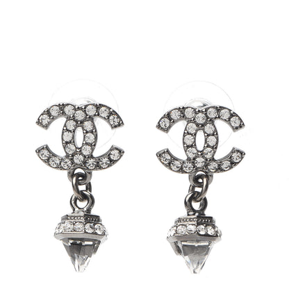 Chanel Ruthenium CC Crystal Drop Earrings 1 of 5